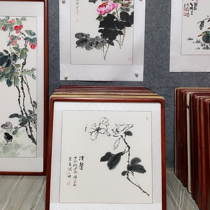 【闪购商品】国画书画作品带框65×65厘米