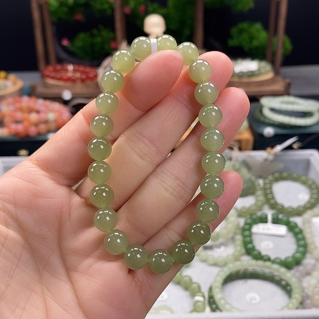 和田玉手链未镶嵌微微瑕