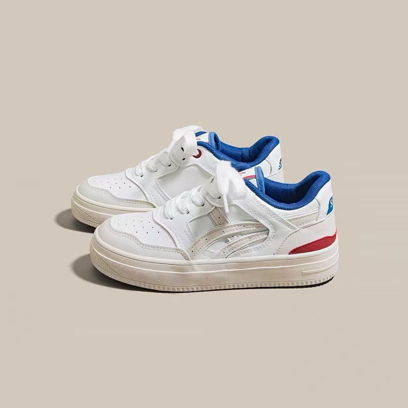 5026 蓝红色 复古厚底板鞋女款春季设计感潮牌美式面包鞋休闲运动