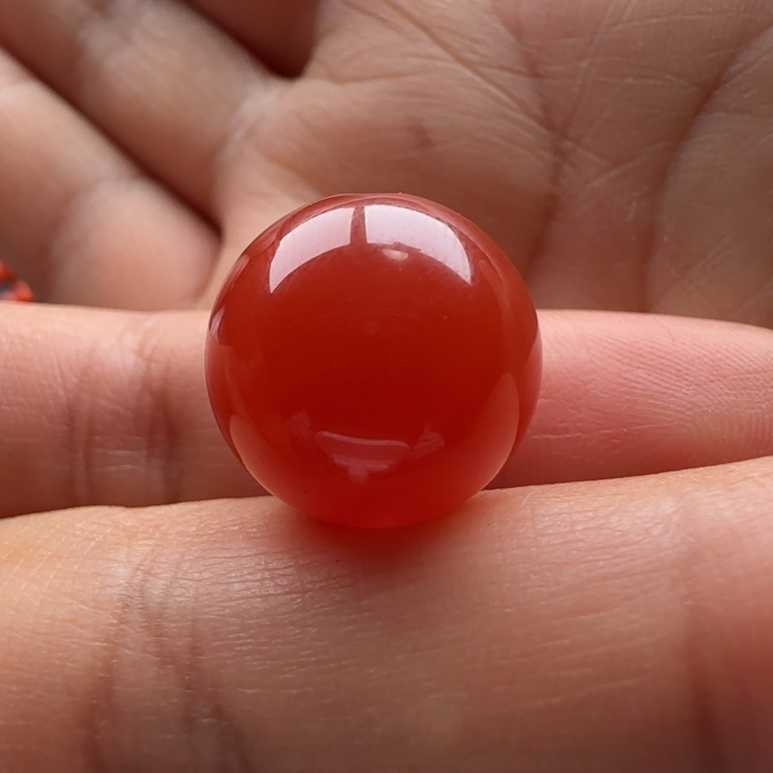 南红玛瑙未镶嵌圆珠16白纹 水线