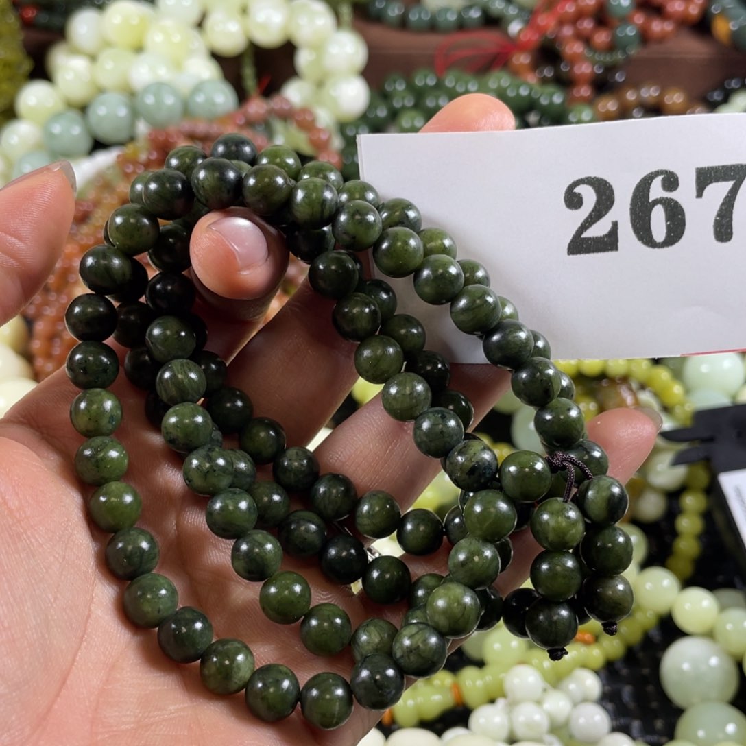 未镶嵌蛇纹石玉手链