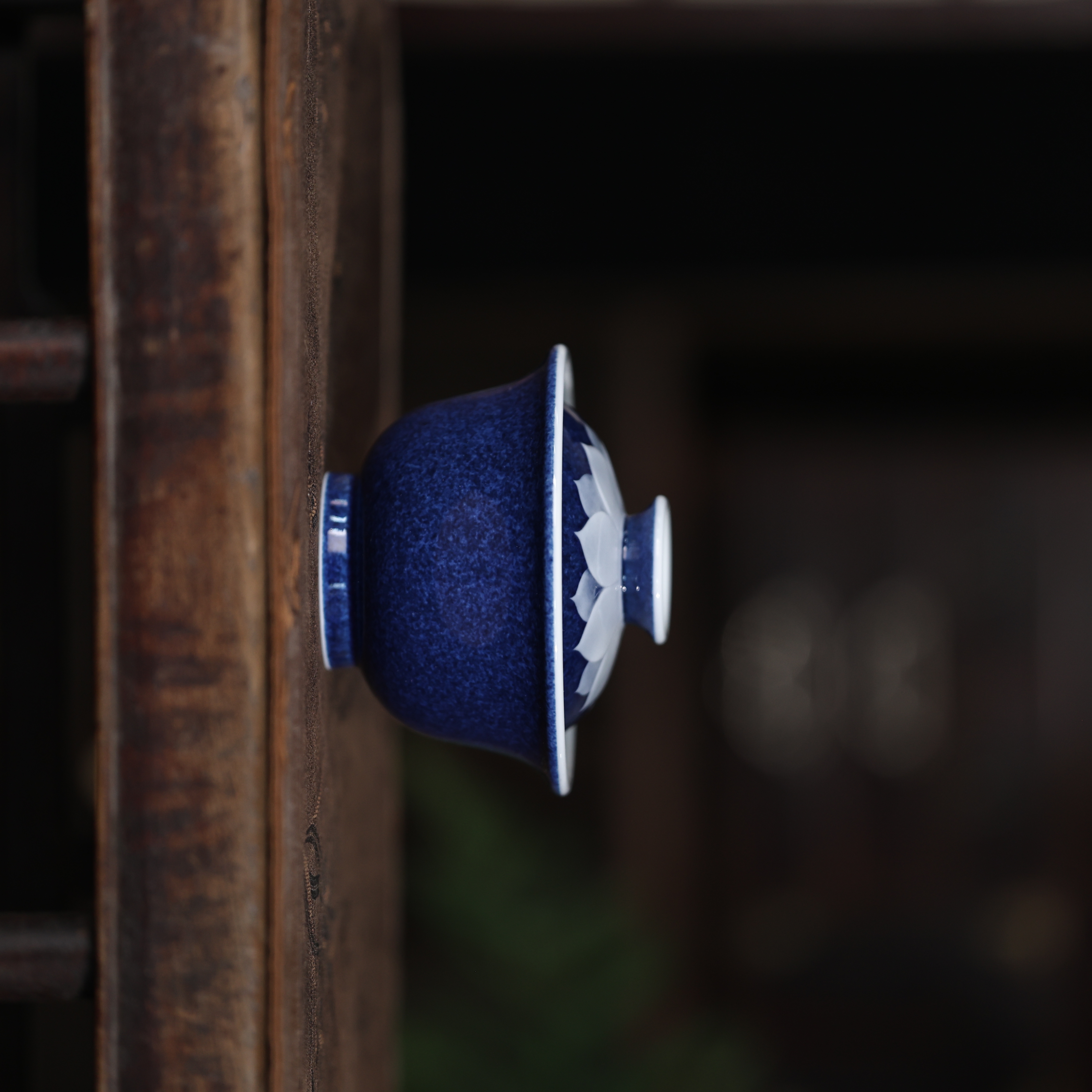 阿茶  佛莲盖碗（蓝舍Q0237）