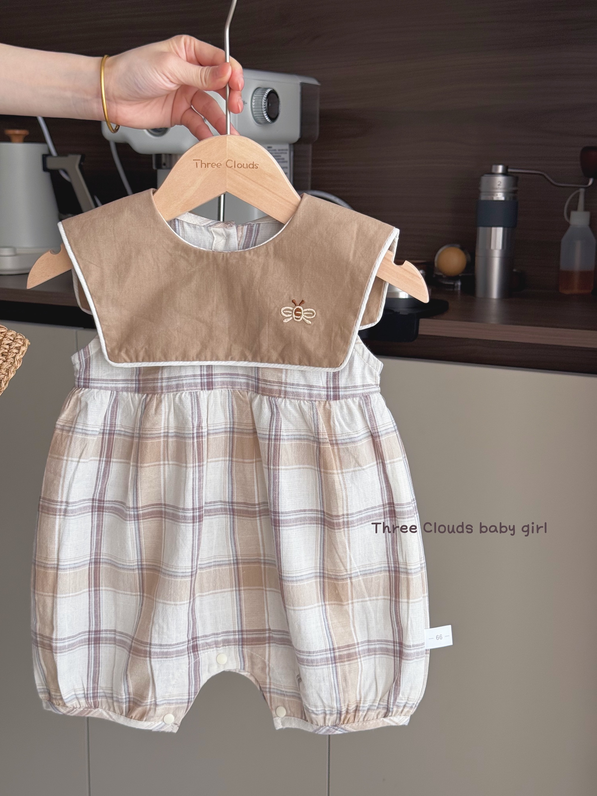 三小朵2586【小蜜蜂】夏季婴幼儿女宝宝可爱爬服简约韩系