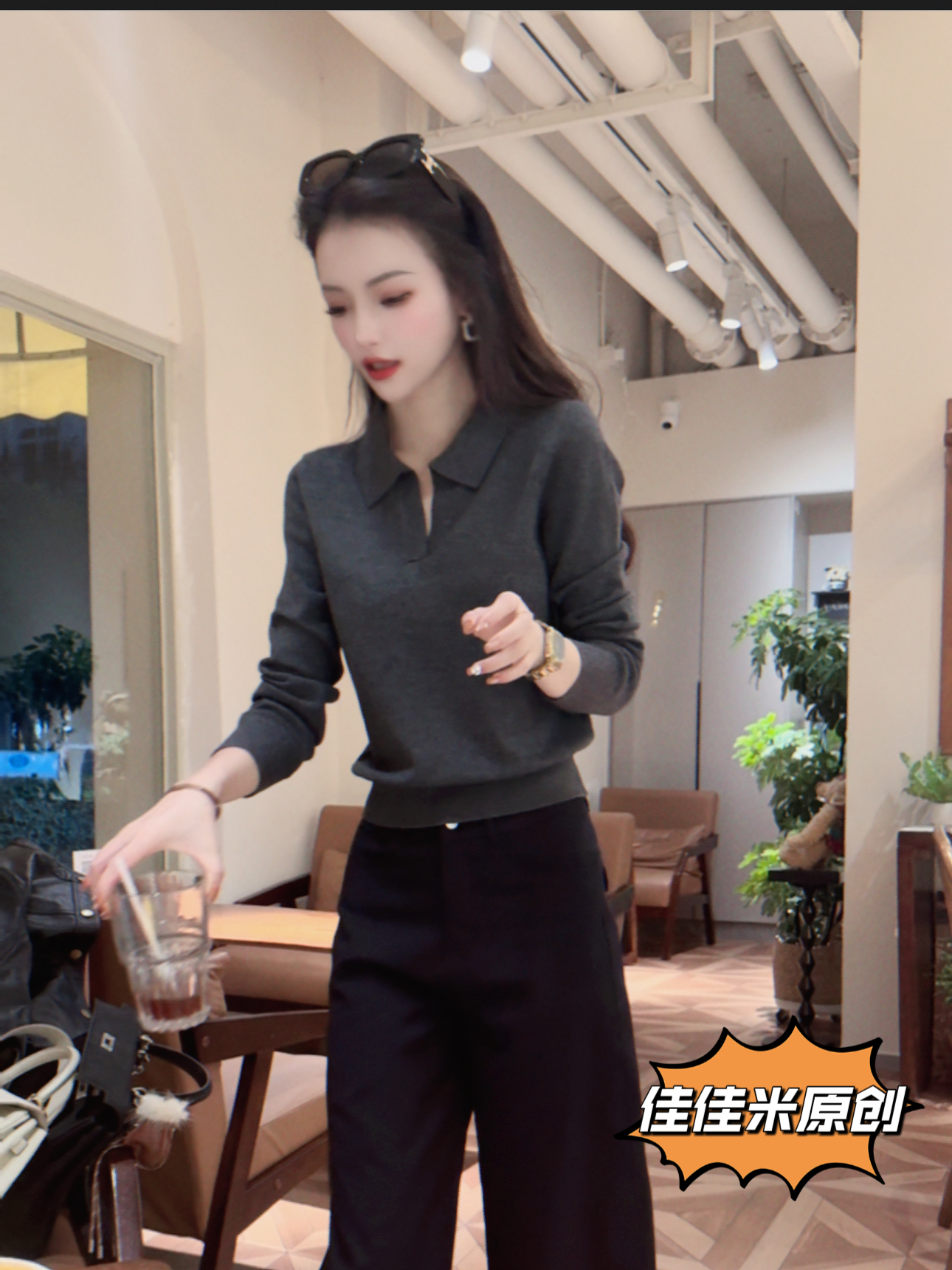 高级感气质老钱风针织女秋冬慵懒宽松上衣