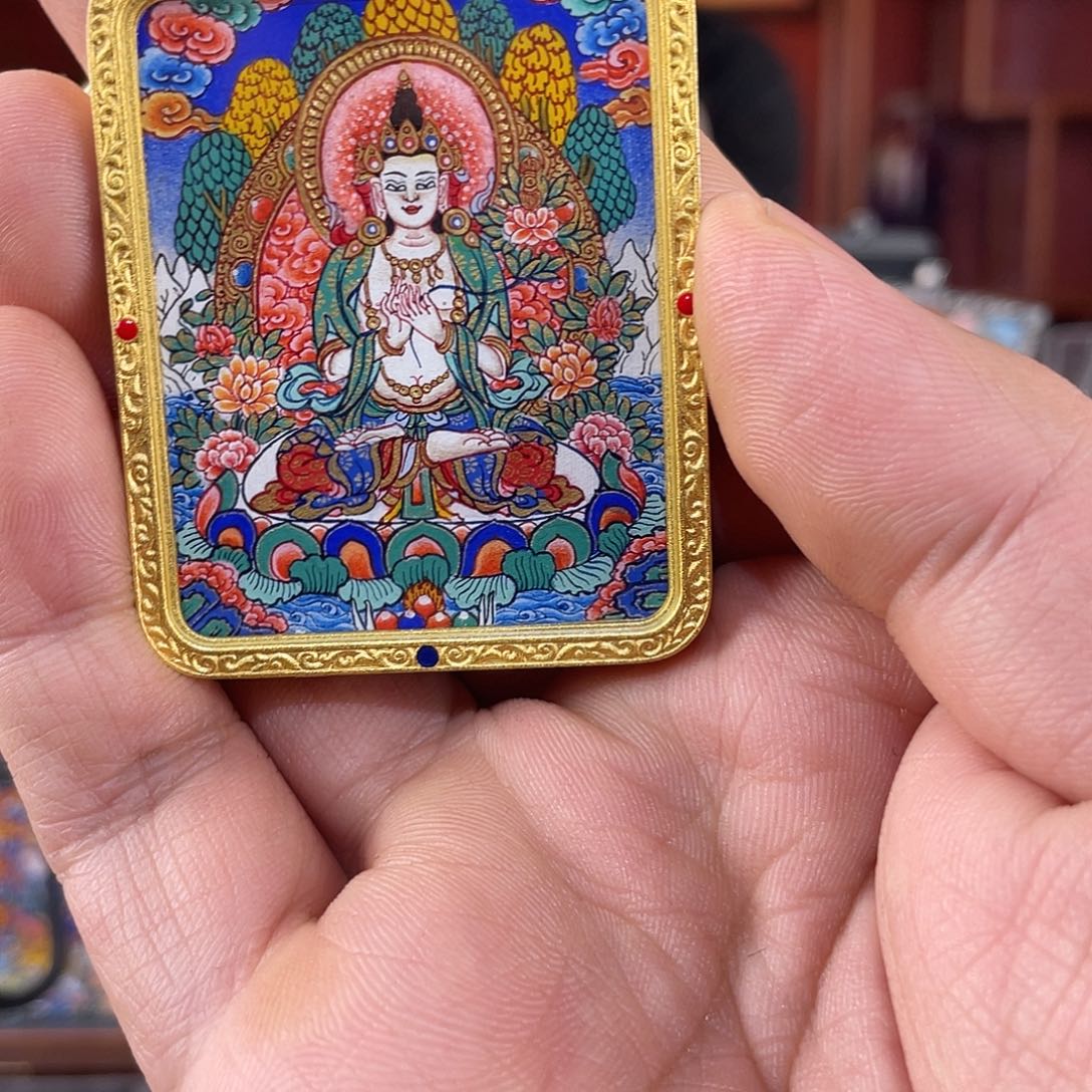 五***七吊坠青海热贡纯手绘大势至