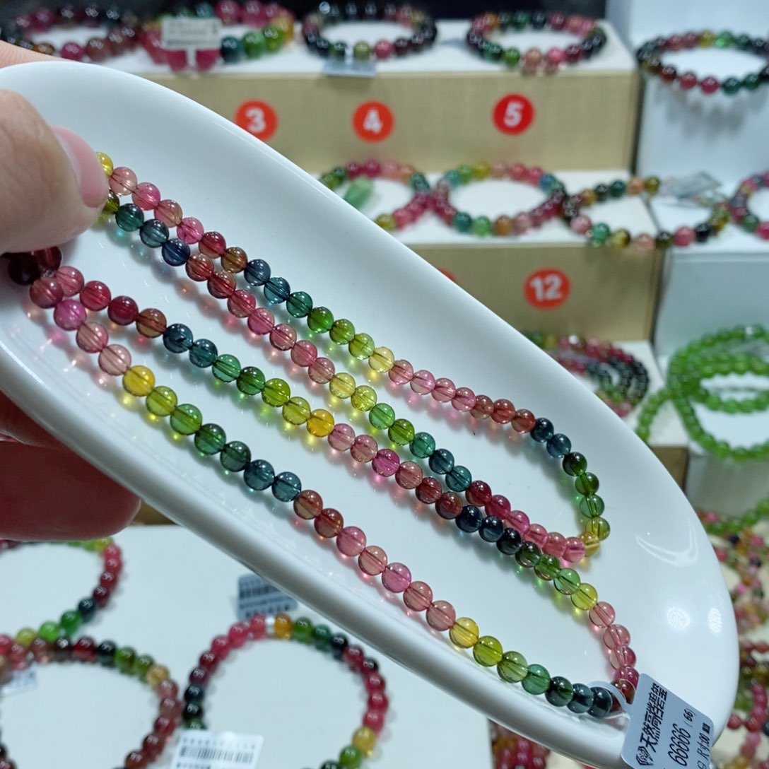 碧玺手链未镶嵌平***福碧玺