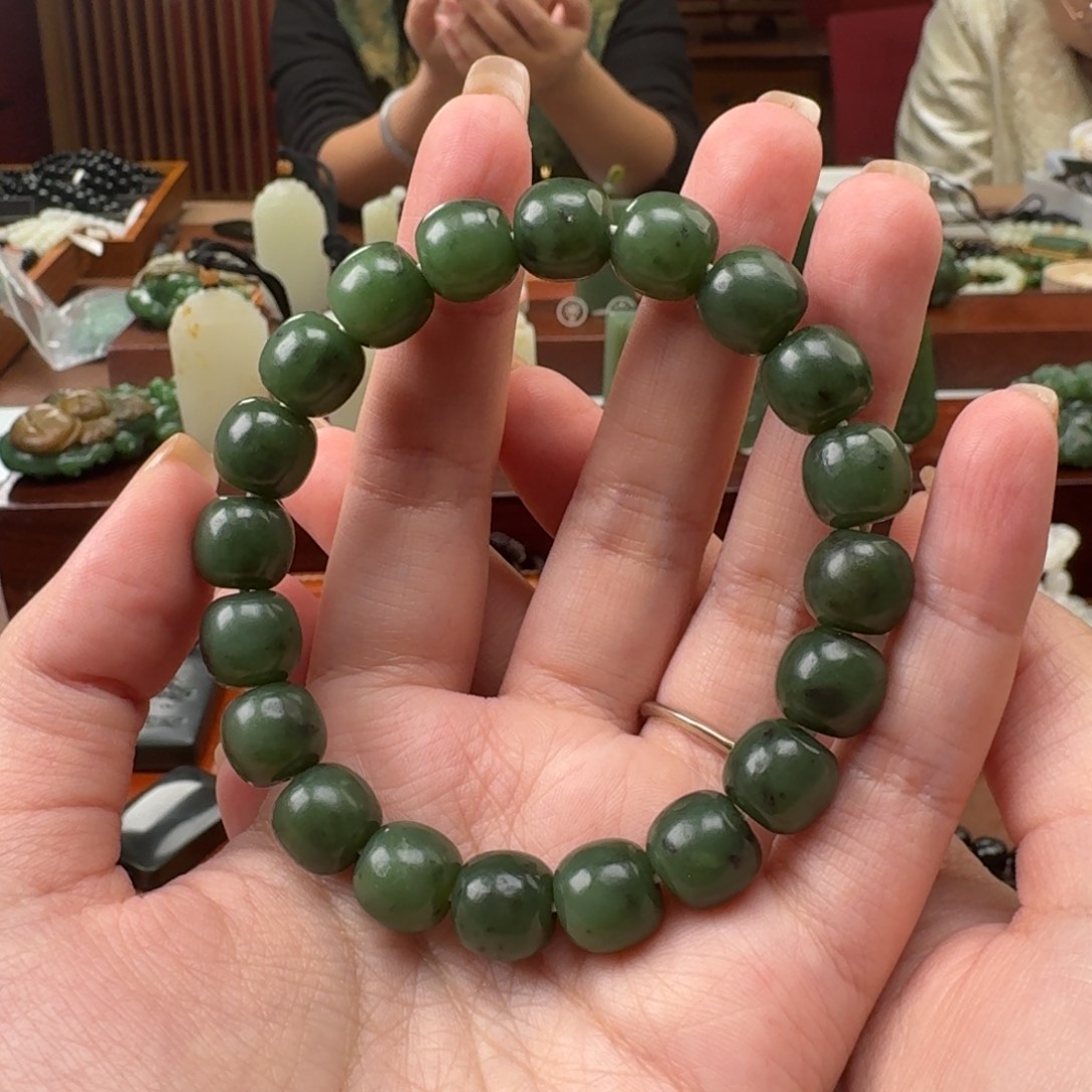 和田玉未镶嵌手链和田玉碧玉10/11老