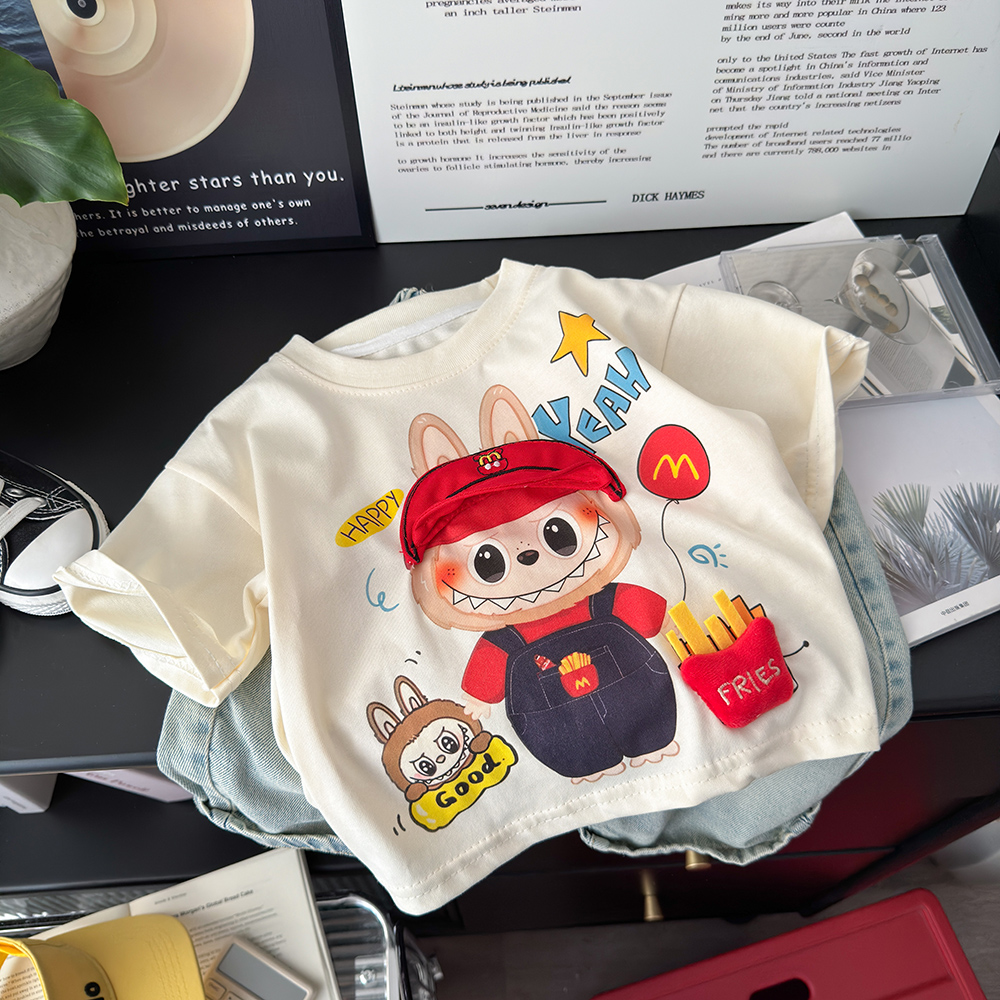 【可爱立体玩偶】儿童夏季新款卡通立体短袖宝宝休闲体恤洋气玩偶