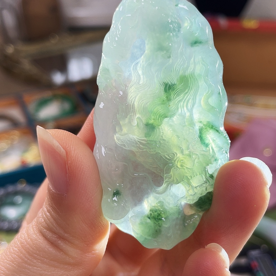 翡翠未镶嵌手链正冰飘花