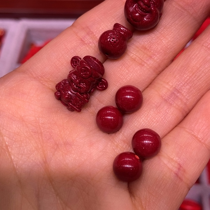 【闪购商品】天然辰砂佛头 财神 福袋 8黑钥匙扣