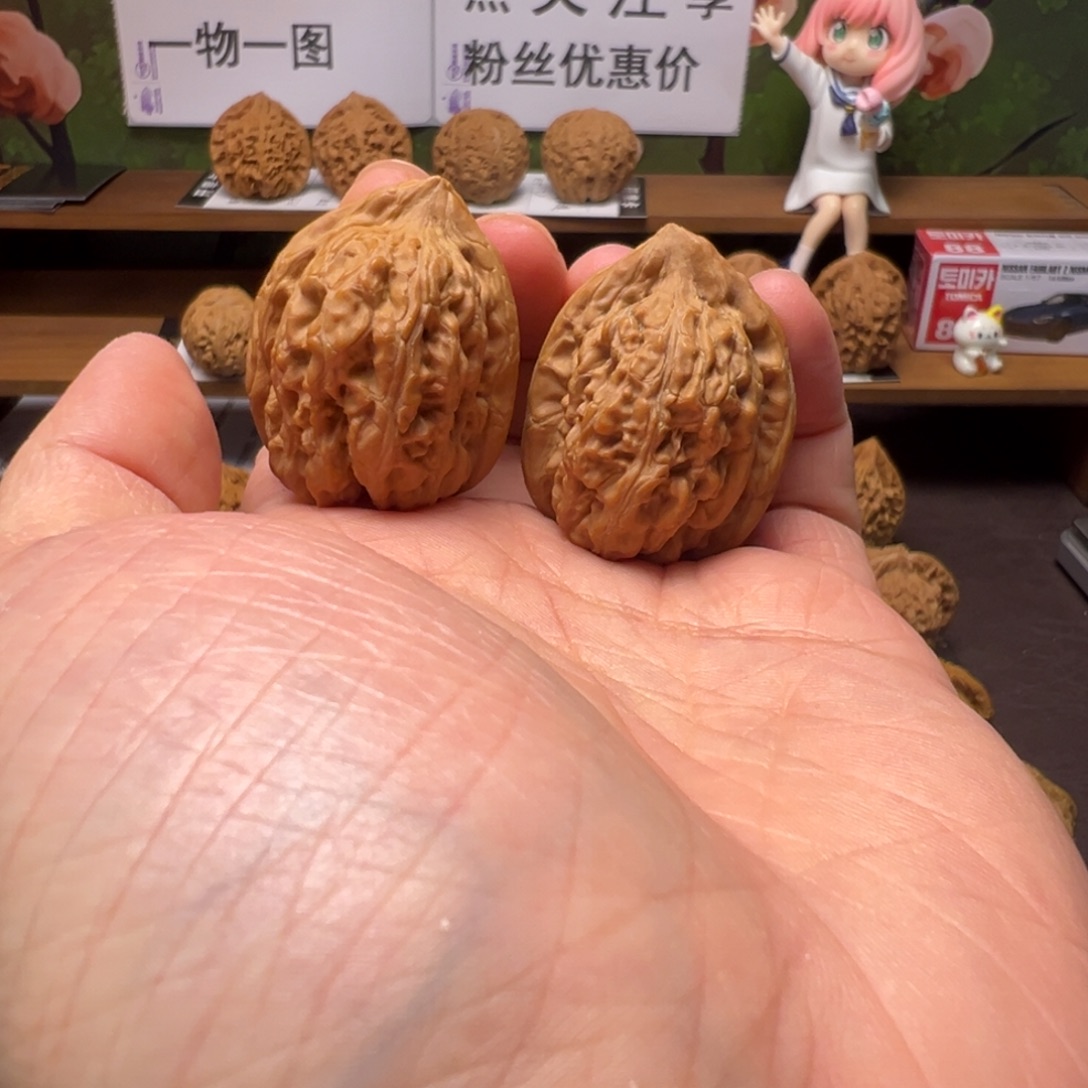 真***候文玩核桃把件赤龙鸡心32+
