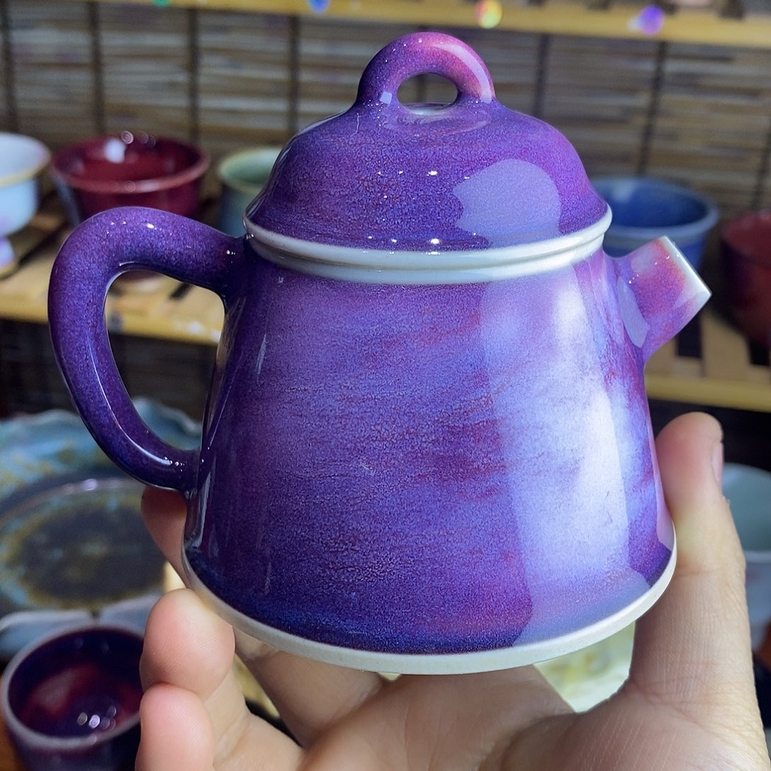 山***雨陶摆件自家窑口，钧瓷茶具