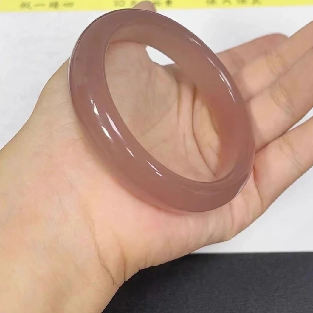 A15和田玉冰烟紫正圈手镯（条宽13-15）