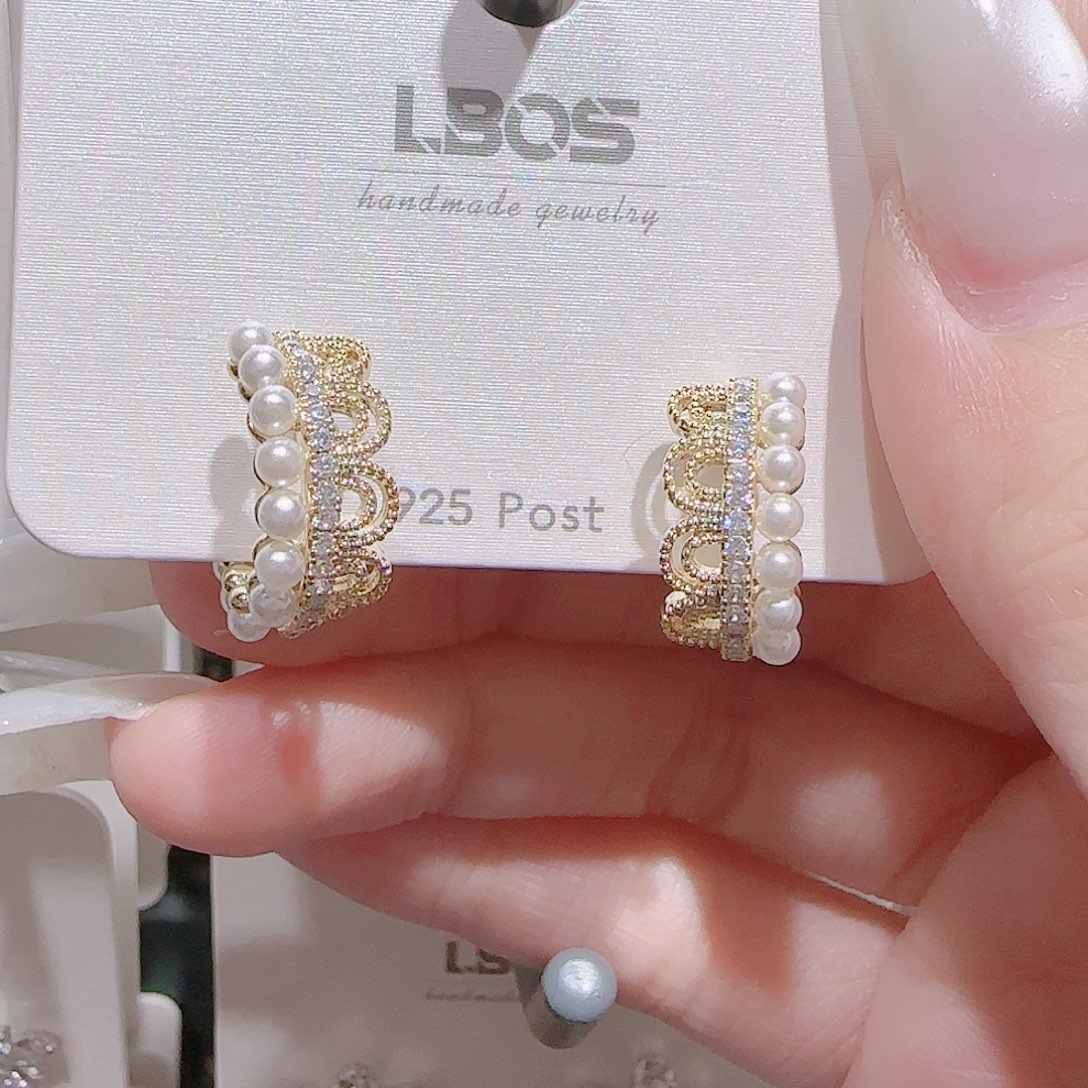 锆石铜合金925银耳环