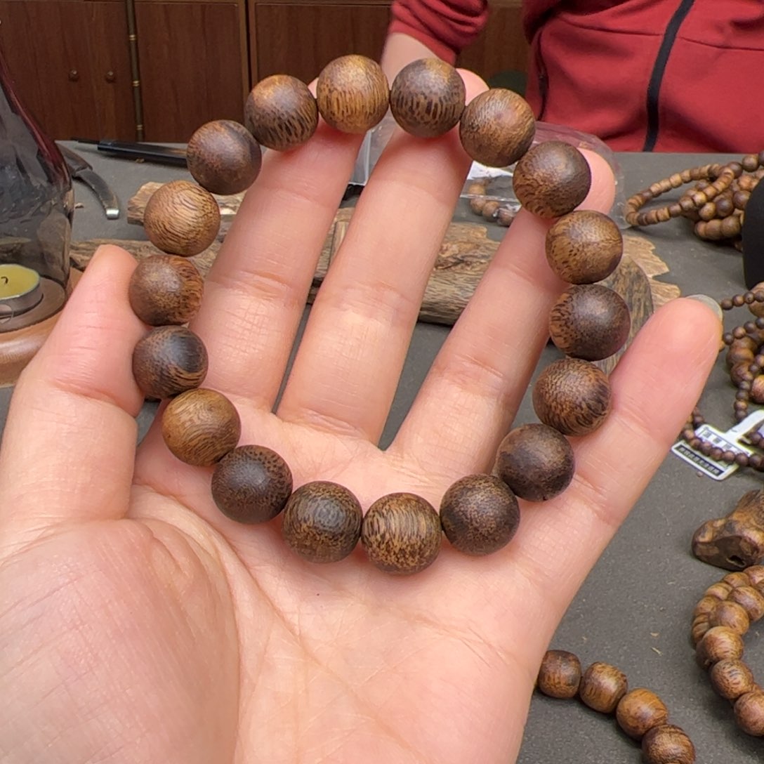 沉香手串醇化老料奇楠沉香圆珠12mm