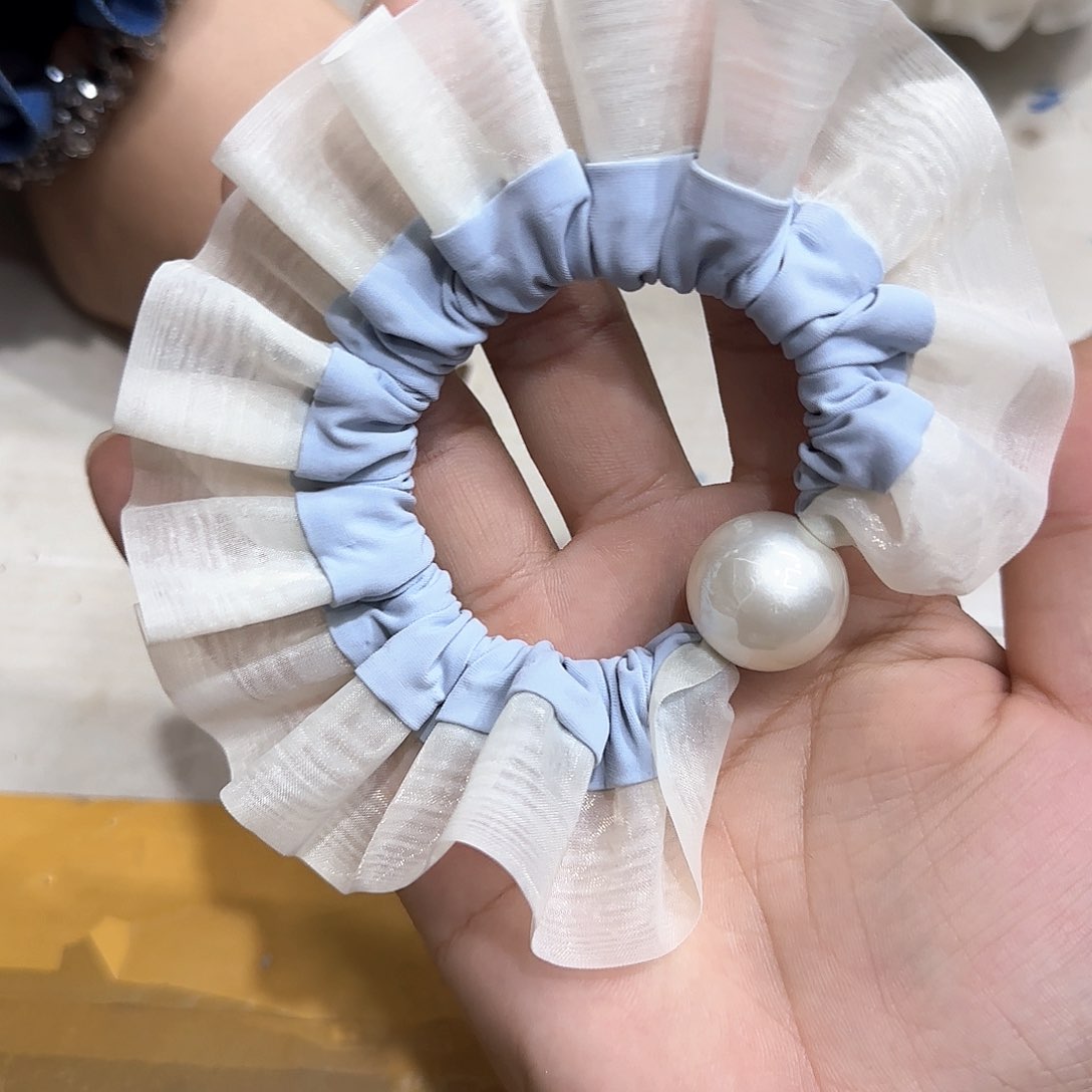 布艺非金属10根蓝色白边