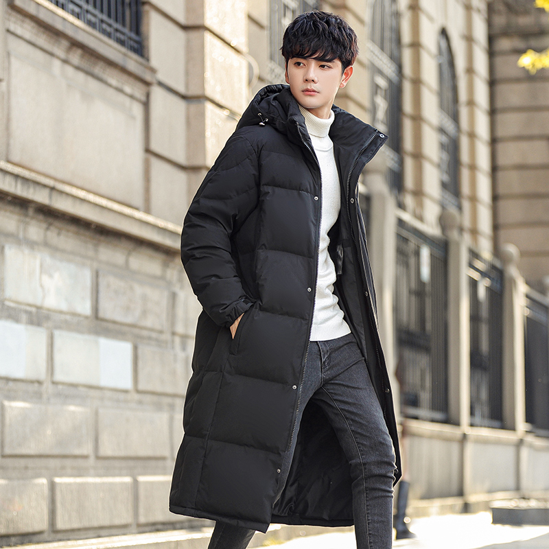 【OT双11专属】羽绒服中长款连帽男冬季情侣白鸭绒加厚加绒加厚外套