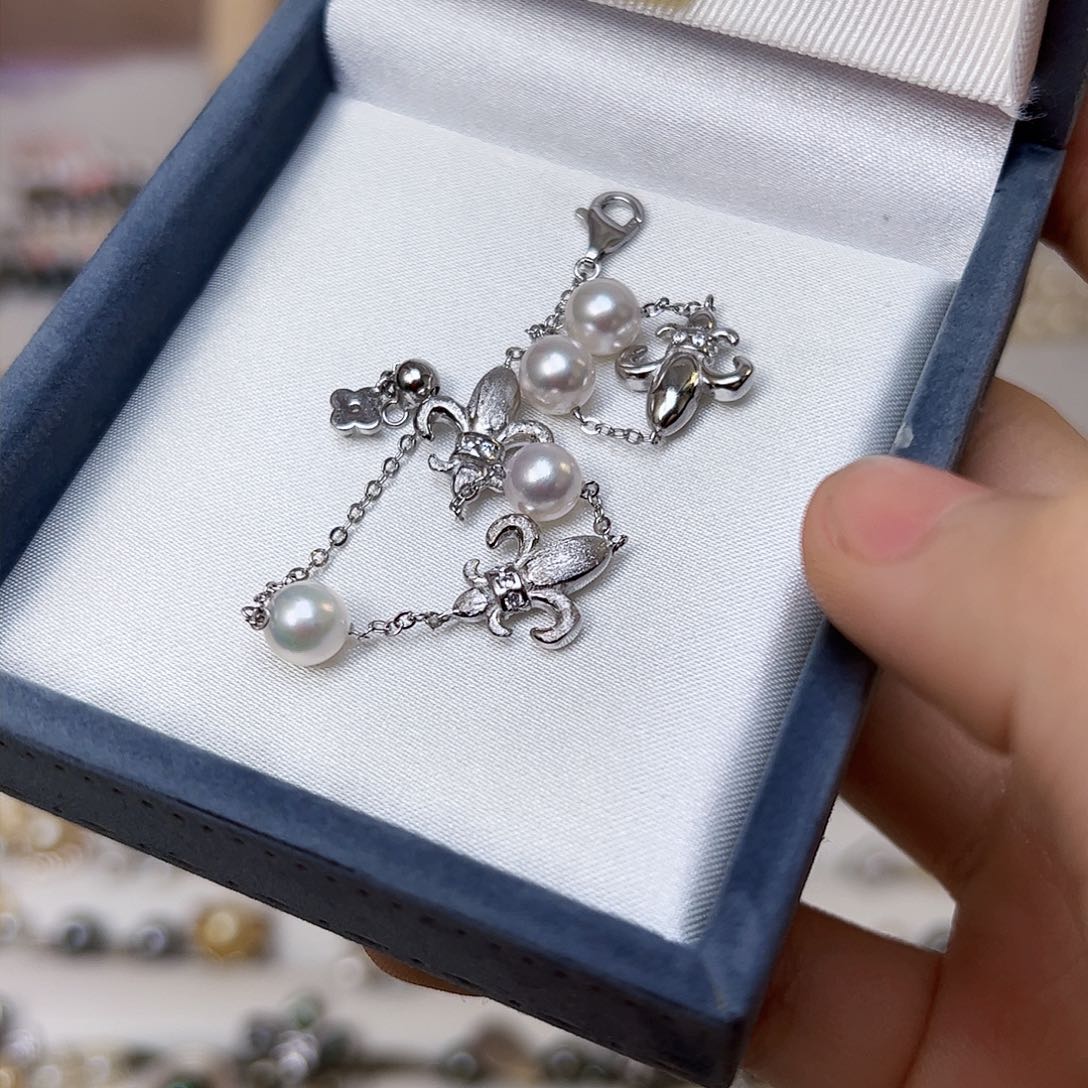 海水珍珠手绳银S925镶嵌