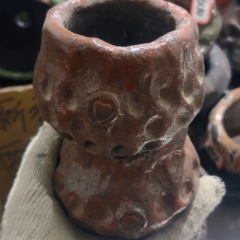 红陶粗陶花盆手工