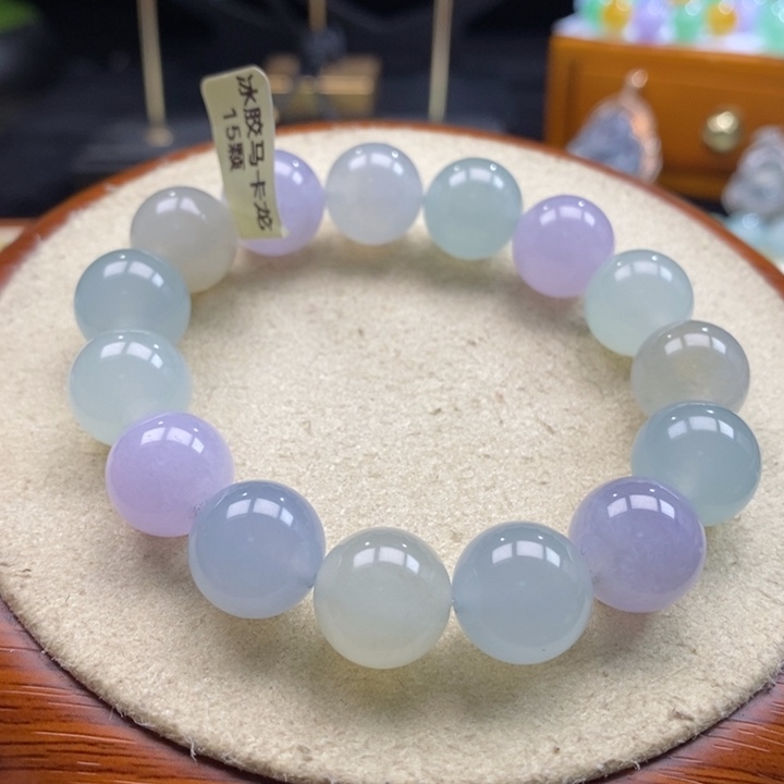 翡翠吊坠(不含链)未镶嵌翡翠冰胶马卡龙手串