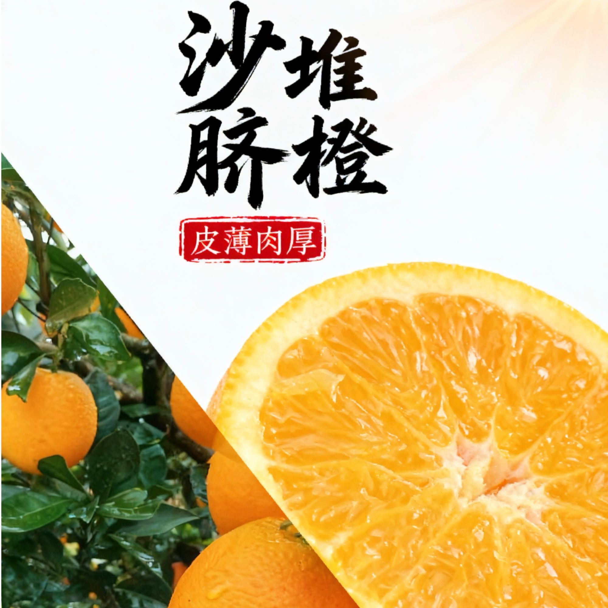 正宗辰溪沙堆脐橙新鲜现摘香甜多汁无渣皮薄肉厚应季水果
