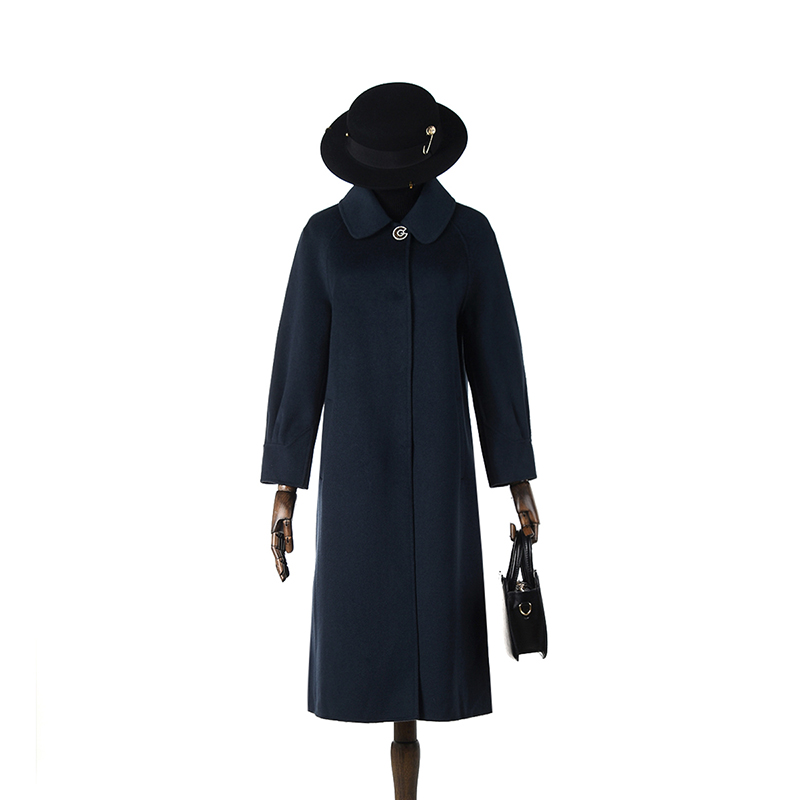 E077加长款双面尼毛呢外套大衣女2025冬54MU1E0007