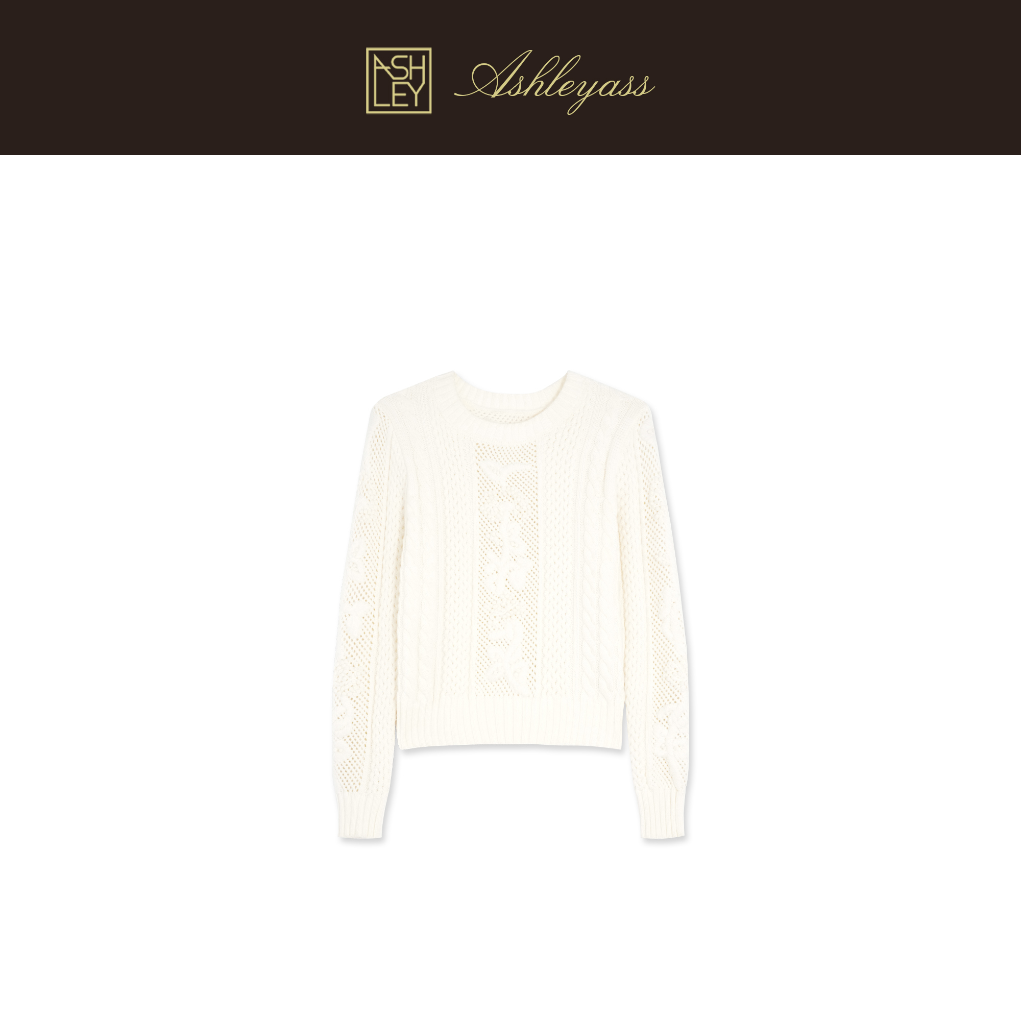 【ASHLEYASS】“手工钩织”粗针手工刺绣艺术感针织上衣LSS250834W