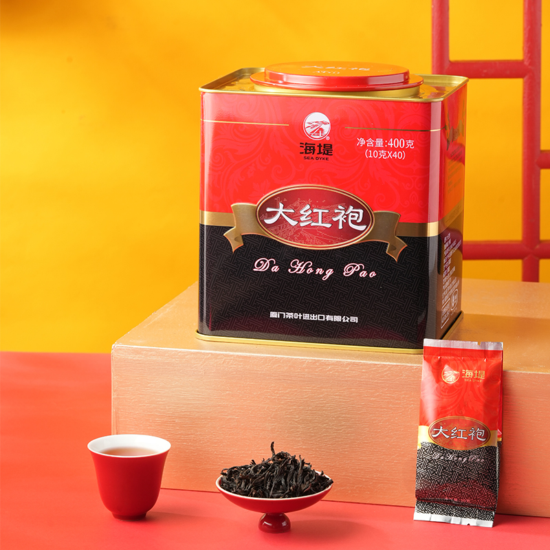 大红袍AT111|海堤特级岩茶足火工艺口感乌龙茶方罐装茶叶40泡/罐