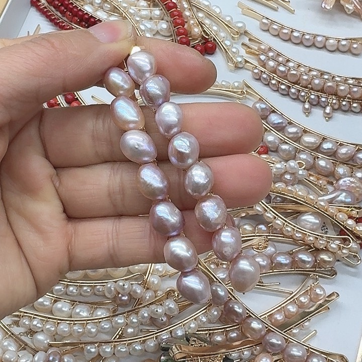 淡水珍珠发饰银S925镶嵌