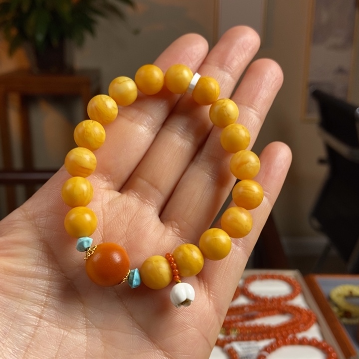 琥珀手链未镶嵌蜜蜡手串10