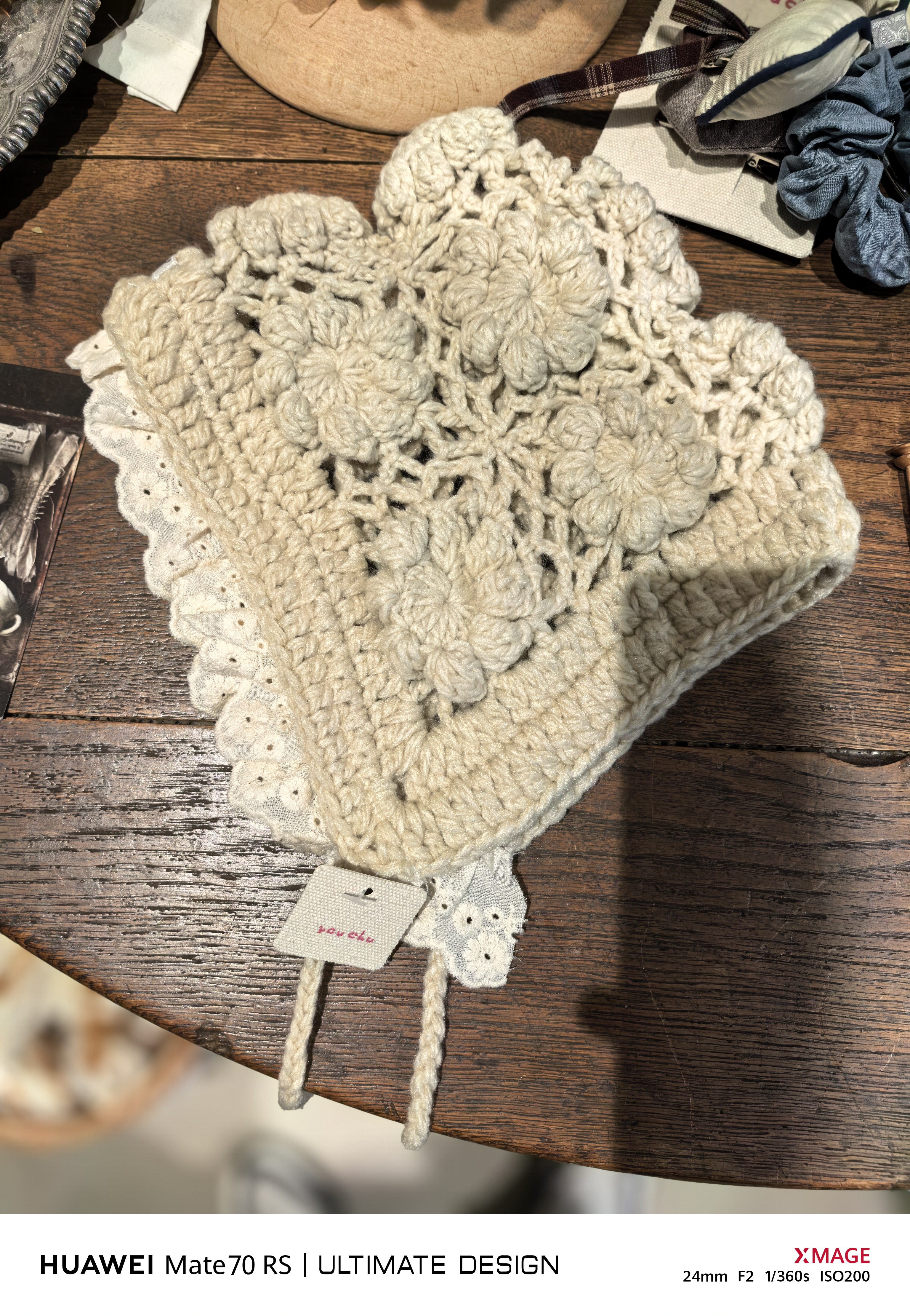 子田推荐-儿童针织米色毛线帽