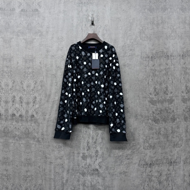未使用 LouisVuitton/路易威登 Lv满Logo波点卫衣/SK196/XL码宽松