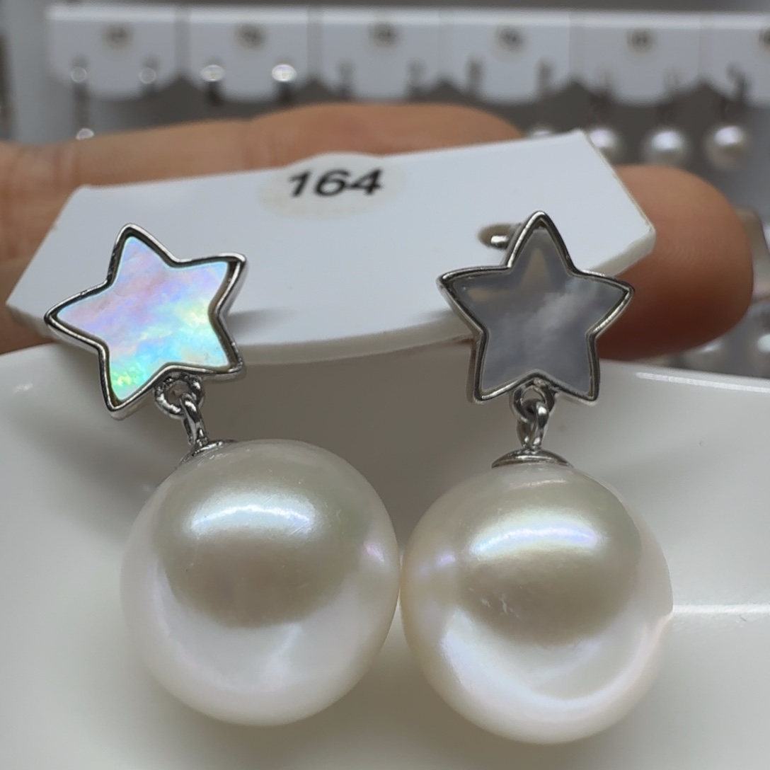 n***i淡水珍珠银S925镶嵌耳饰珍珠12.4