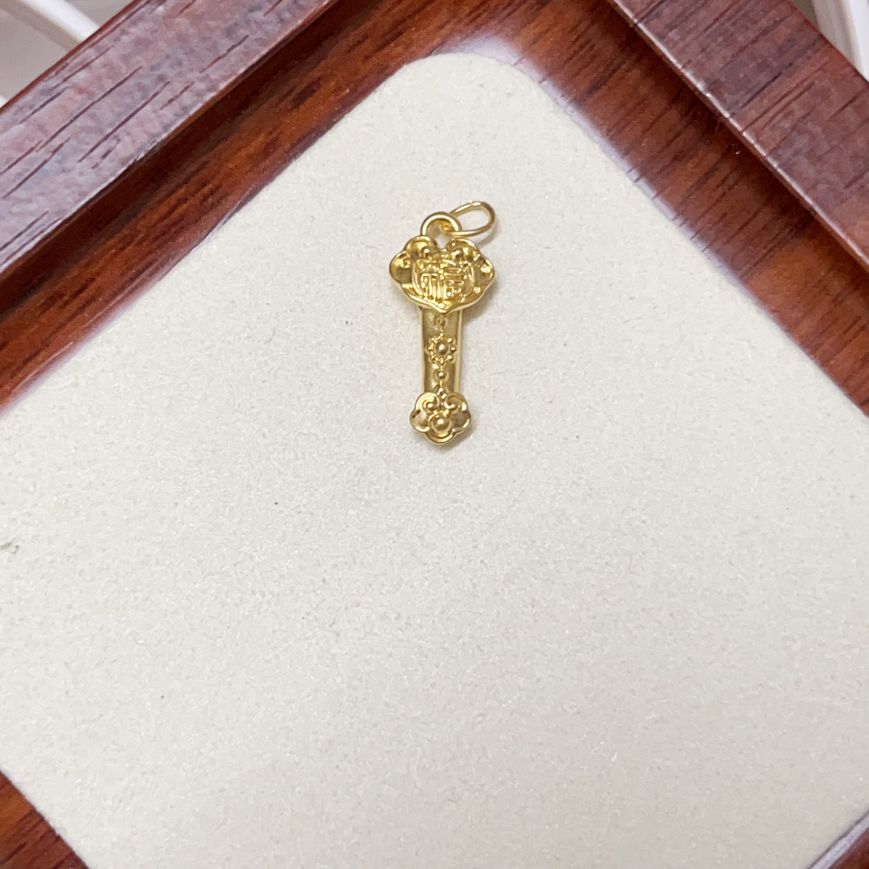 足金999如意吊坠事事如意diy配件5D硬金工艺