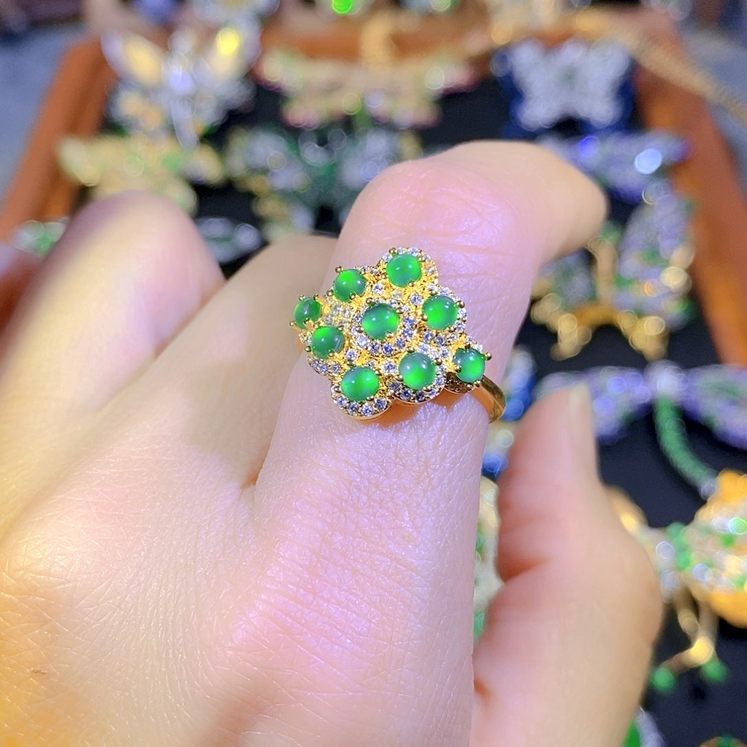 吊坠(不含链)银S925镶嵌翡翠