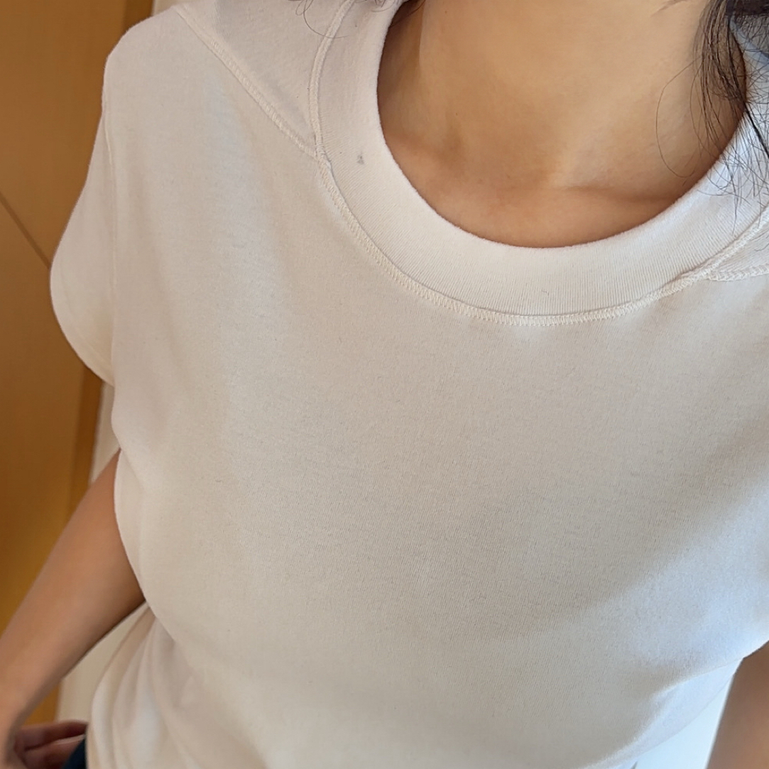 LULU BUNNY  绒感发热t 肩膀线条设计后背中位线织宽松圆领休闲