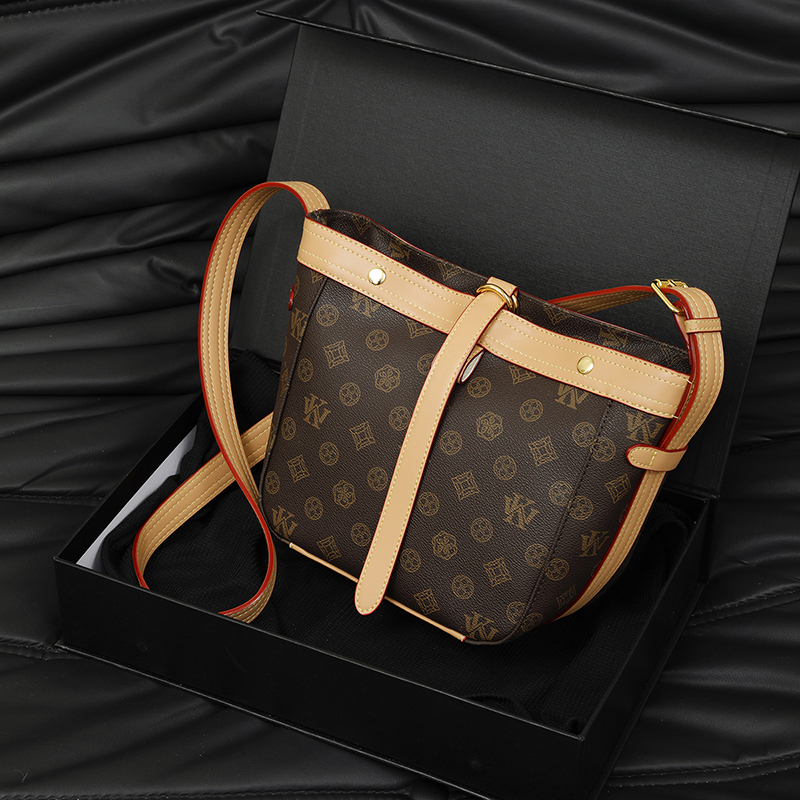 简约风单肩水桶子母包轻奢印花托特包大容量通勤风时尚百搭新款