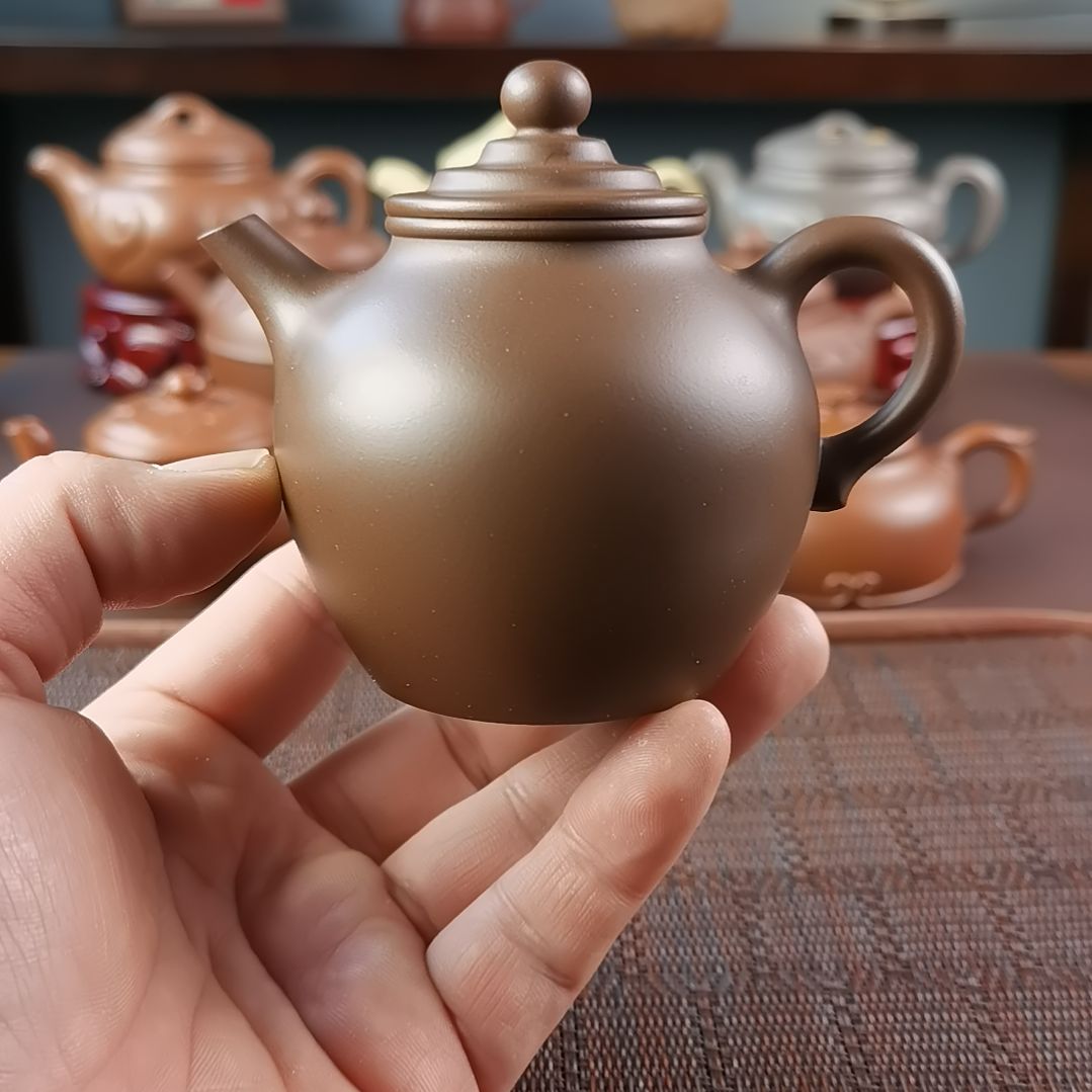 紫砂茶壶紫泥大彬橄榄200CC许响新