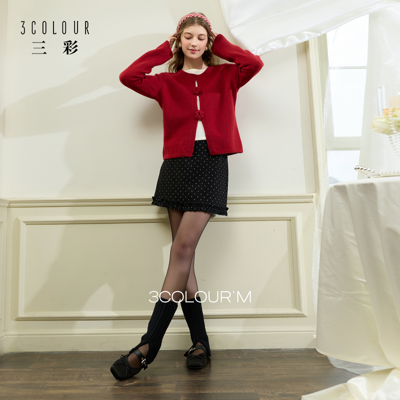 3996赵老板专属半身裙三彩2026春季新款复古波点半身裙高腰木dbx