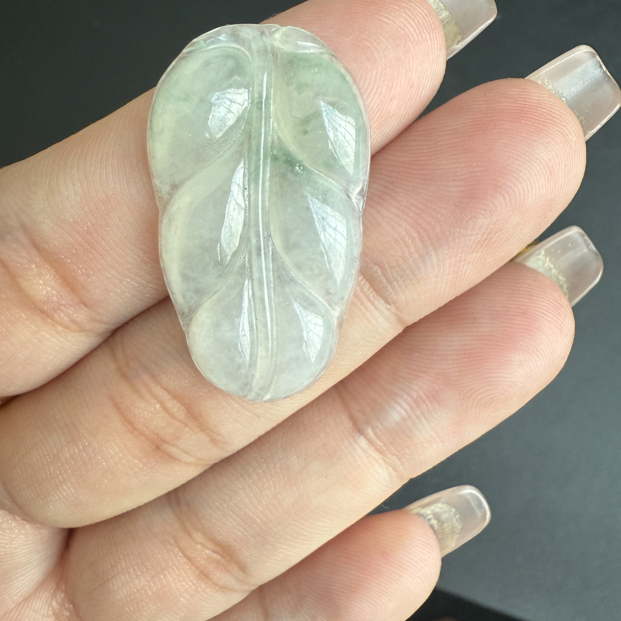 天然翡翠a货叶子吊坠百搭款