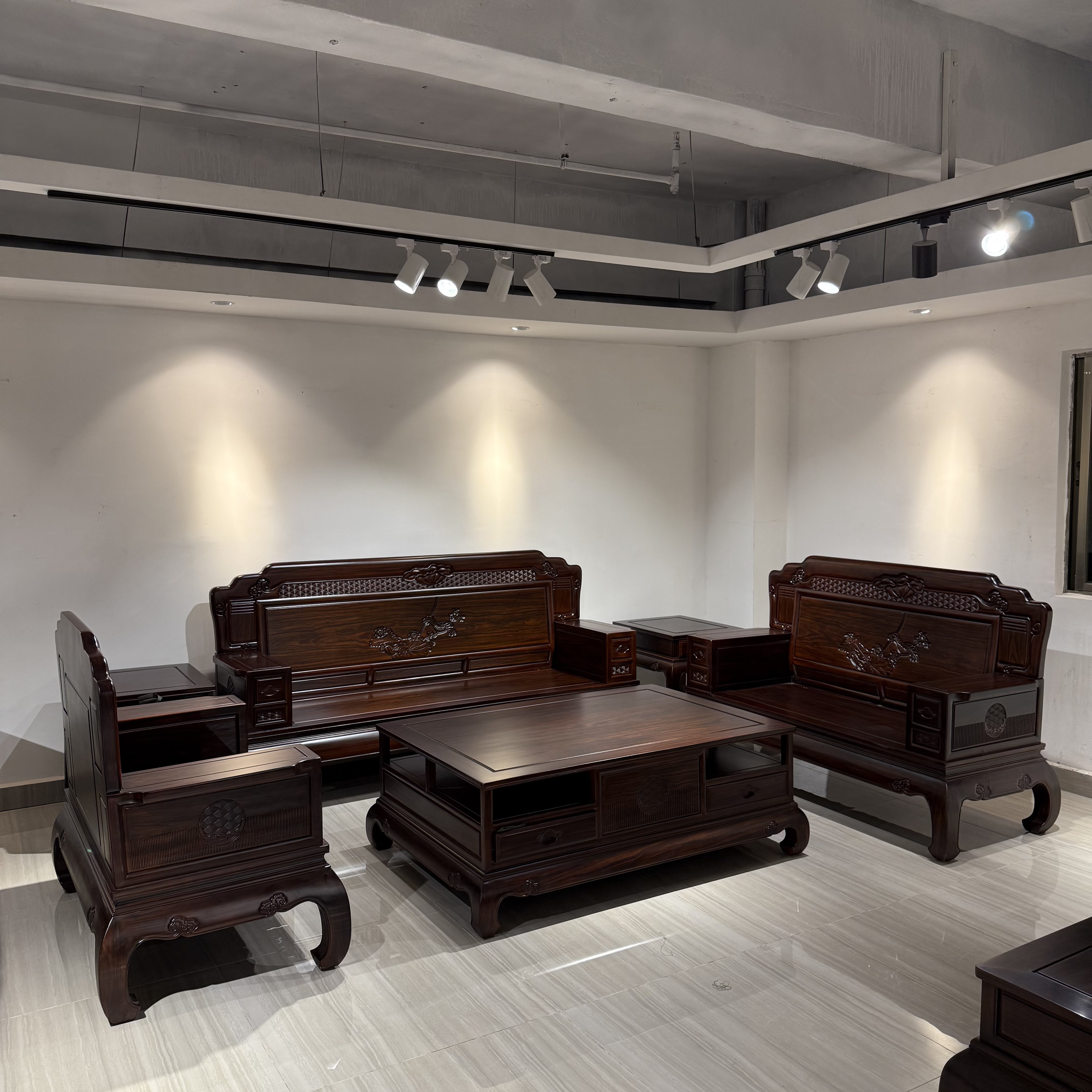 【荷韵沙发】酸枝沙发六件套红木榫卯原木客厅家用新中式古典