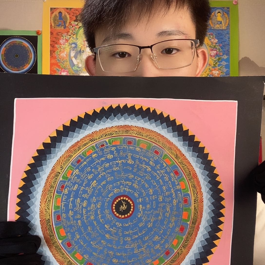 卷轴画纯手绘六字真言唐卡30