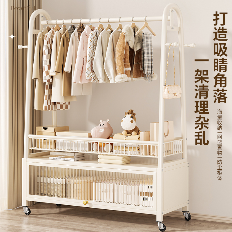 挂衣架落地卧室内家用简易衣帽架轻奢可移动客厅阳台晒晾衣服架子