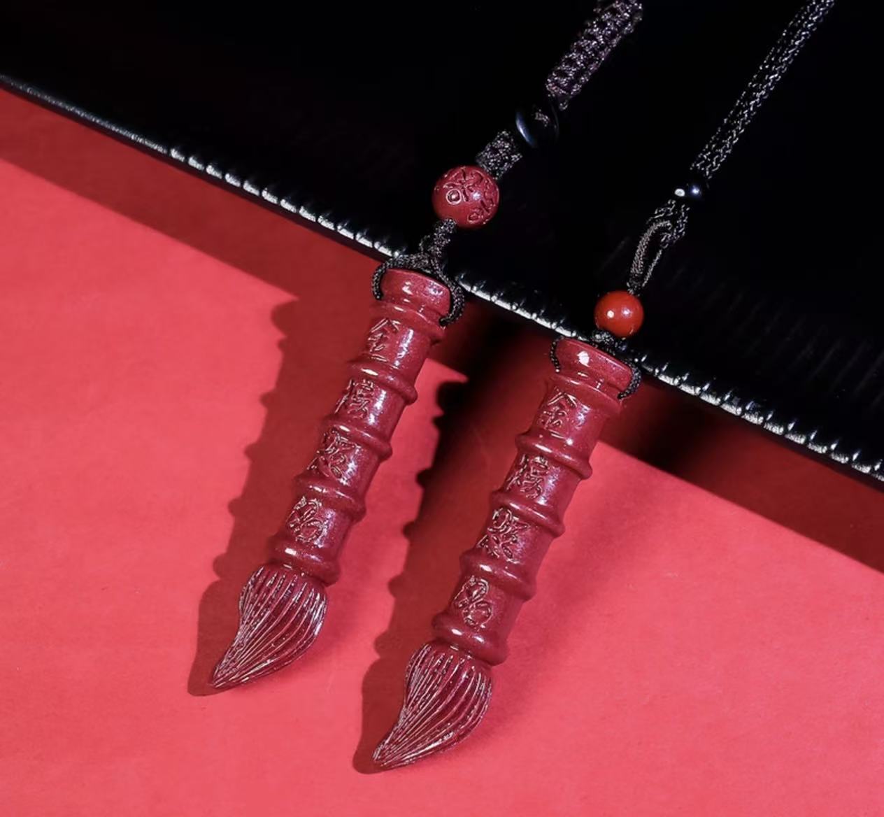 含辰砂工艺品紫金砂文昌笔吉祥平安挂件本命年男女款朱砂礼物