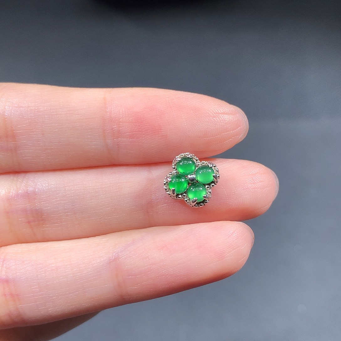 银S925镶嵌戒指翡翠翡翠