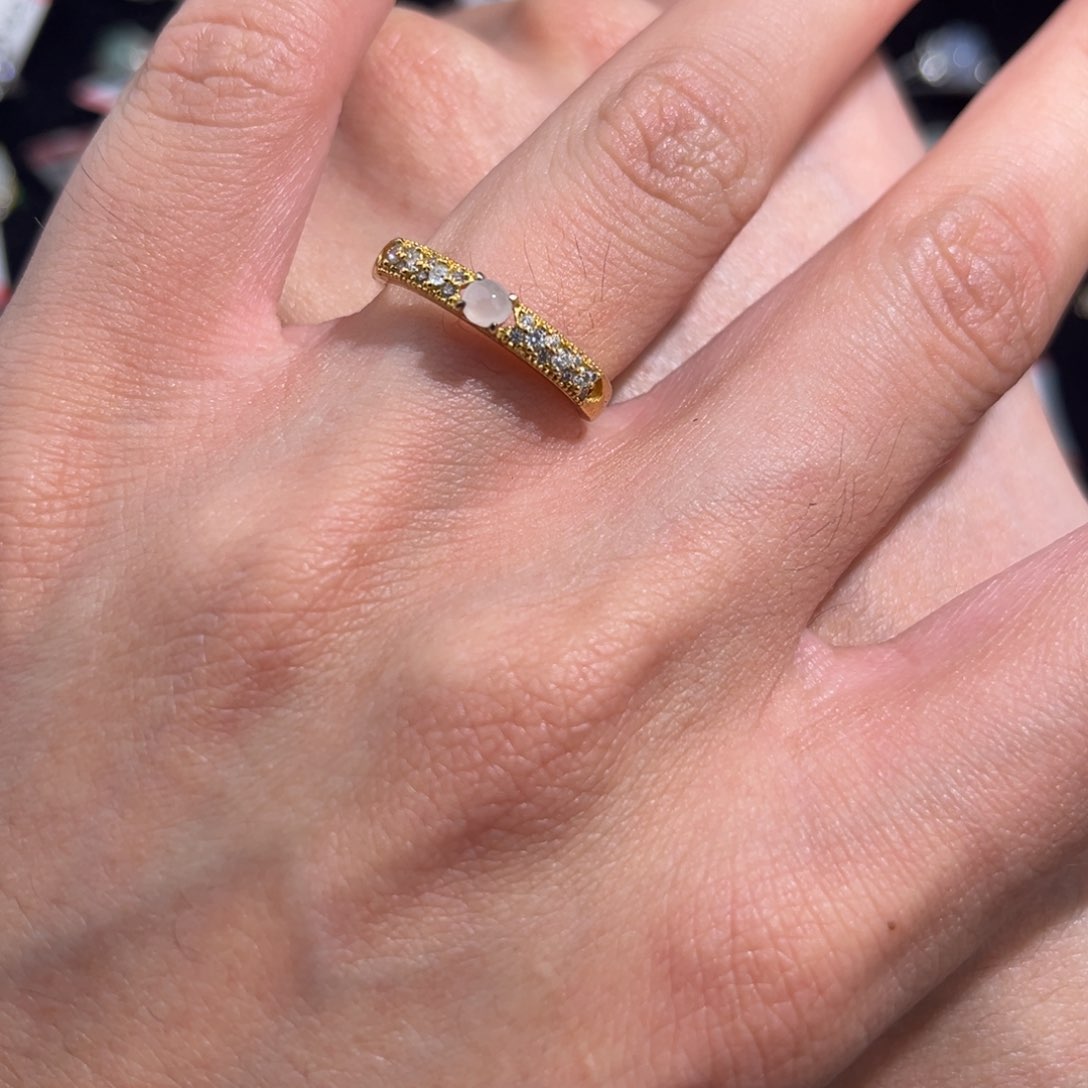 翡翠戒指银S925镶嵌jujnnm