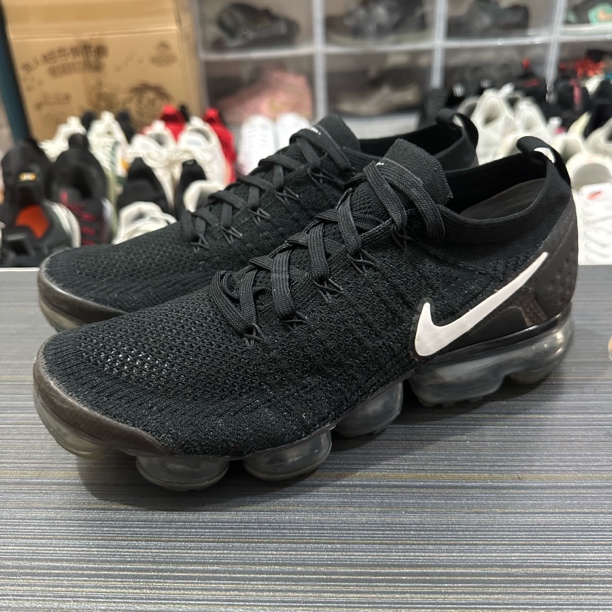 95新 maje 44.5码/VaporMax 2.0 Air 低帮 休闲跑步鞋 男款 黑白