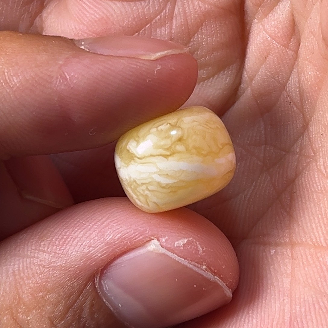 未镶嵌琥珀裸石蜜蜡虎皮纹13.4毫米老型墩