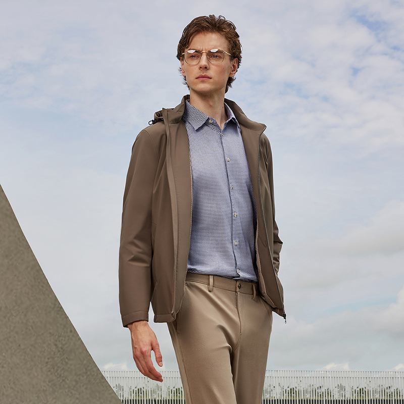 【90白鹅绒+立领夹克可脱帽】25年秋冬新款羽绒商务夹克外套439863