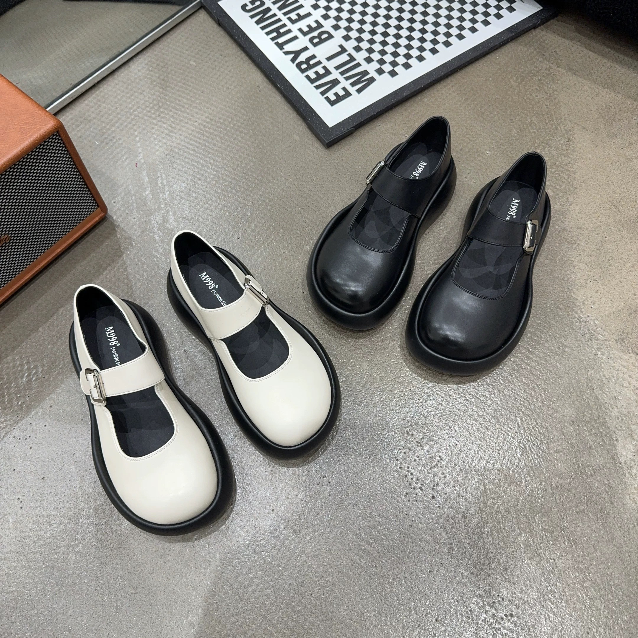 9-101夏季新品女厚底玛丽珍鞋增高舒适百搭一字带沙滩鞋简约韩版
